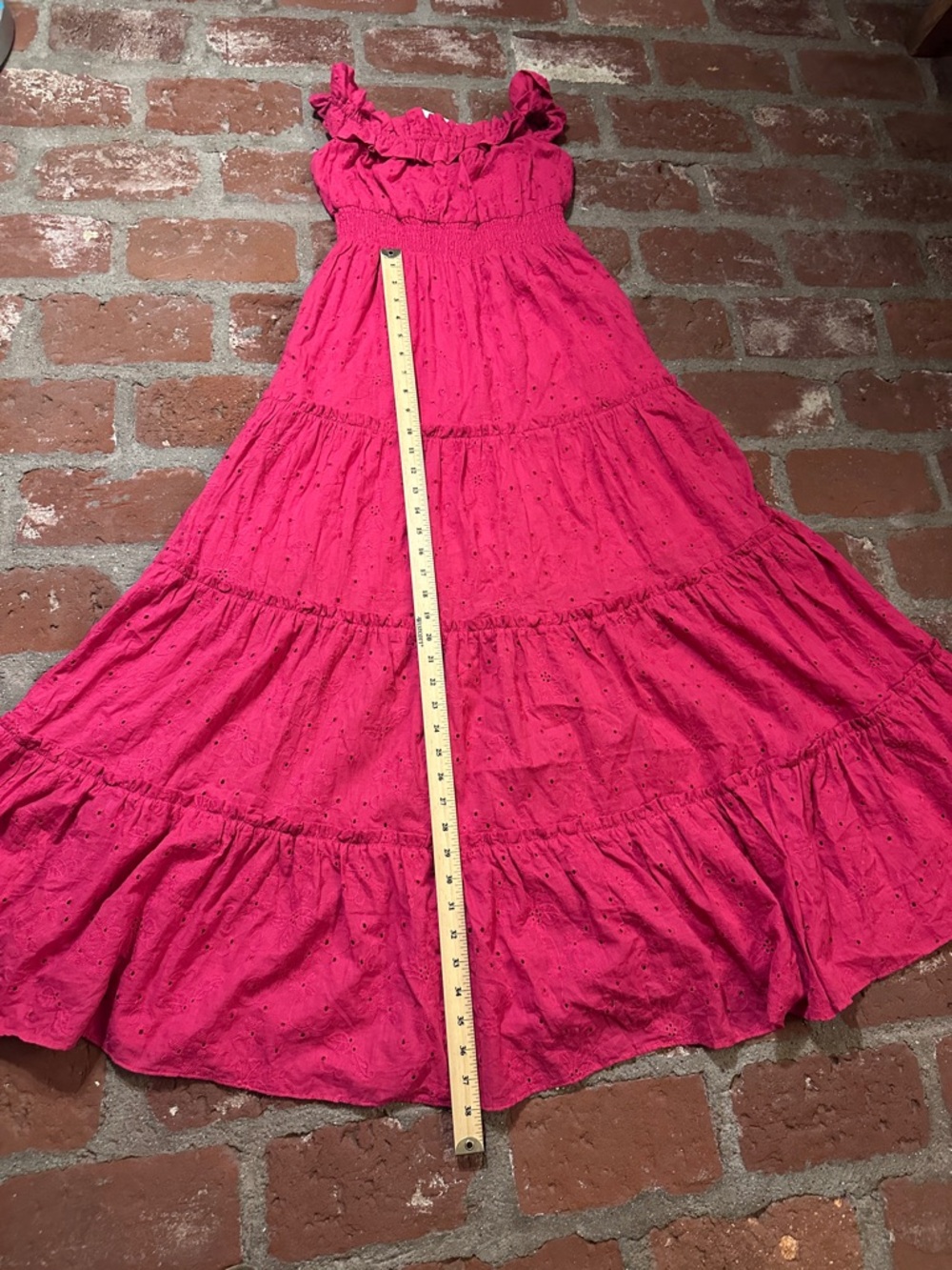 NWT Laundry By Shelli Segal Bright Pink Rose Size 4 Off the Shoulder Maxi Dress - Picture 9 of 16